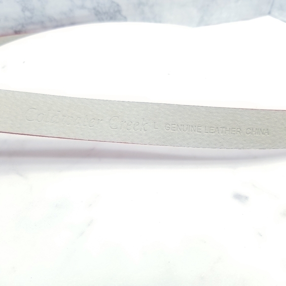 Coldwater Creek Leather Belt Red Womens Large 14-16 Slim Trouser - Picture 6 of 6